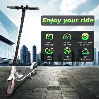 Roinside Electric Scooter, 8.5 in Solid Tires, 350W Motor, Up To 19 MPH, 21-23 Miles - UP12 Plus