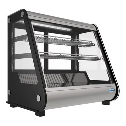 KoolMore 35 inch NSF Commercial Countertop Refrigerator Display Case, 5.6 Cu. Ft., Black And Stainless Steel - CDC-5C-BK