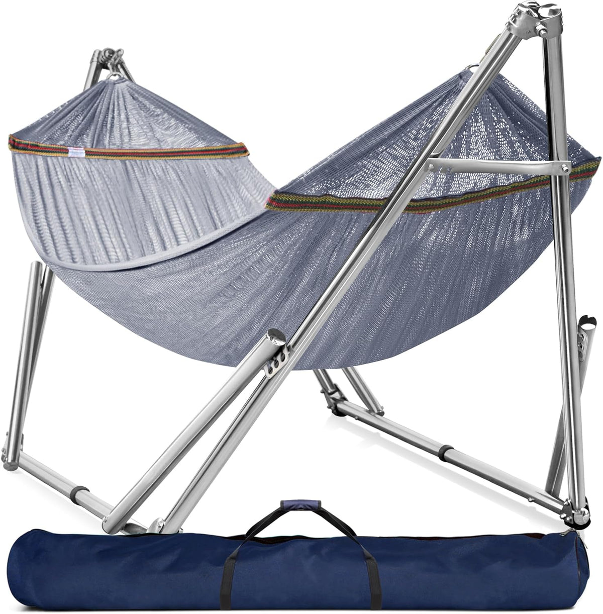Double Hammock With Frame, 650 lb Capacity, 201 Stainless Steel
