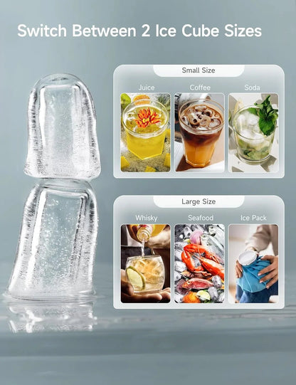 HiCOZY Portable Countertop Ice Maker With Ice Scoop - 24 lbs/Day, Ice in 6 Mins