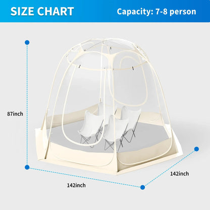 TABU Pop Up Bubble Sports Tent, Clear, 10 x 10 ft, 6-7 People