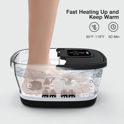 YOZIHAYL Collapsible Foot Spa With Heat, Bubbles, Red Light, Temperature Control And 8 Shiatsu Massage Rollers - 3.0