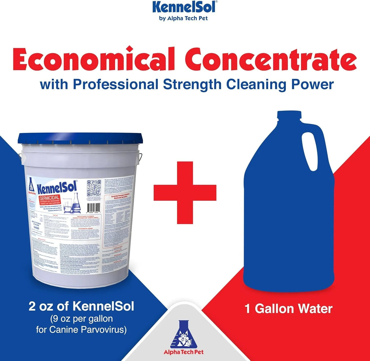 Alpha Tech Pet KennelSol Kennel Cleaner Disinfectant And Deodorizer Liquid Concentrate, 5 Gallons