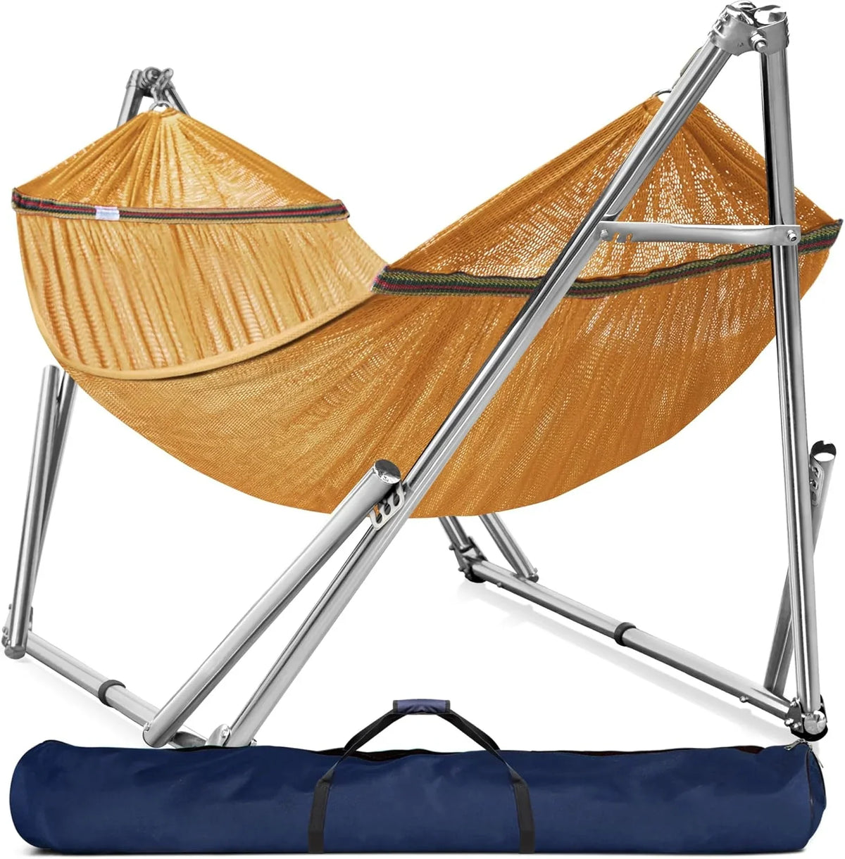 Double Hammock With Frame, 650 lb Capacity, 201 Stainless Steel