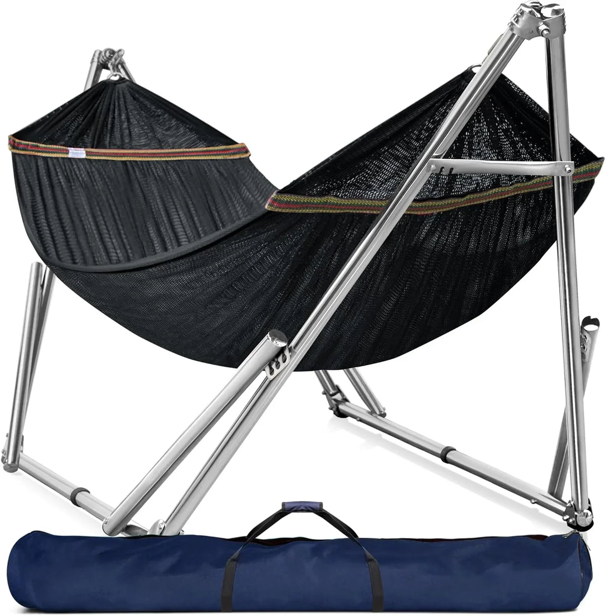 Double Hammock With Frame, 650 lb Capacity, 201 Stainless Steel