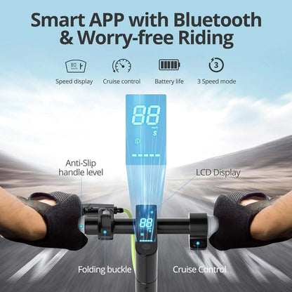 Roinside Electric Scooter, 8.5 in Solid Tires, 350W Motor, Up To 19 MPH, 21-23 Miles - UP12 Plus