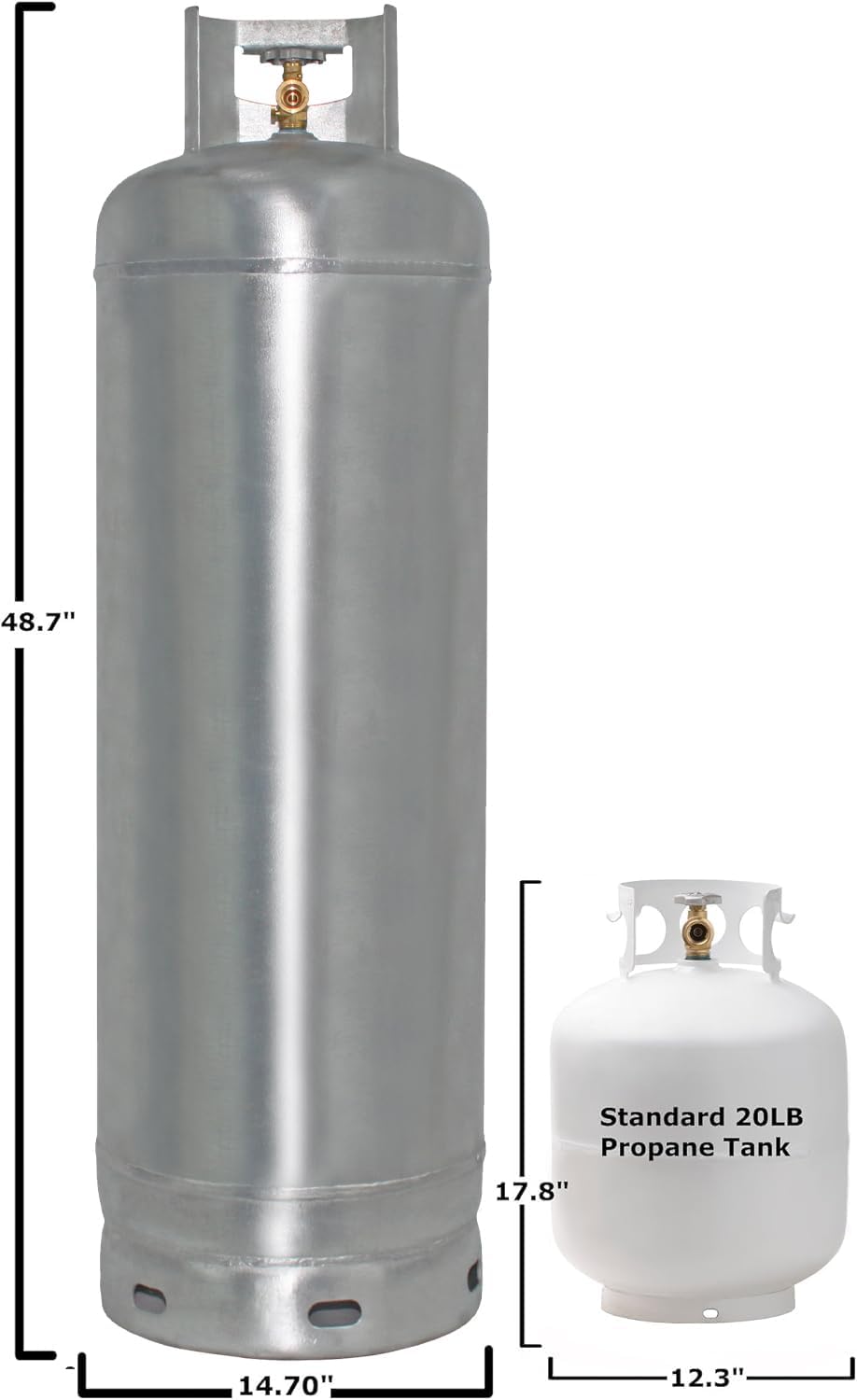 100 lb Steel Propane Tank Cylinder With POL Valve - valve108270_163892