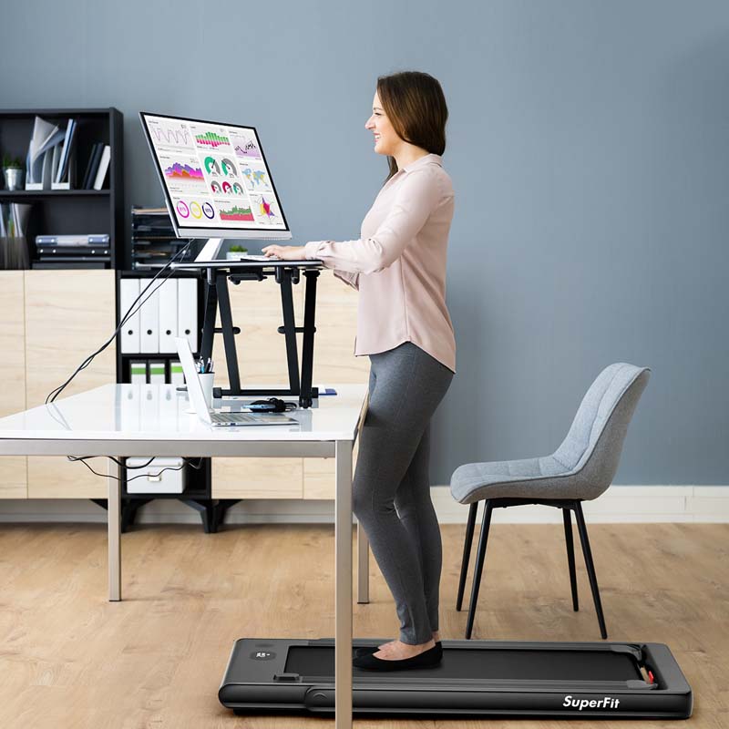 2 In 1 Folding Treadmill, 2.25 HP, 40 in x 16 in Running Area, Dual Display And App Control