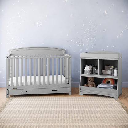 Graco 5-in-1 Convertible Crib With Storage Drawer, White