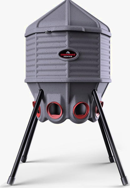 CoopWorx Poultry Feeder, 80 lb, Gray, 8 Ports