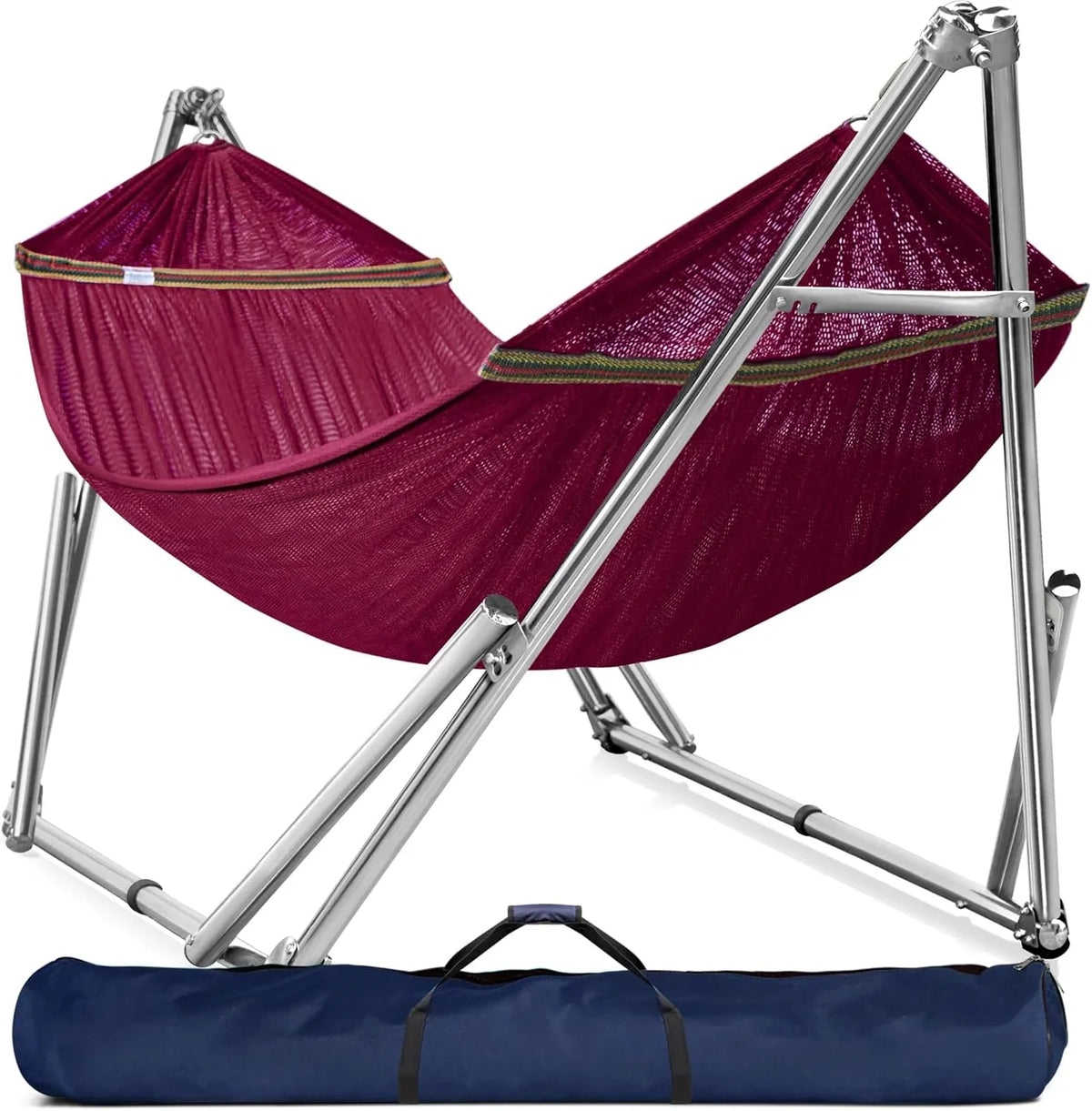 Double Hammock With Frame, 650 lb Capacity, 201 Stainless Steel