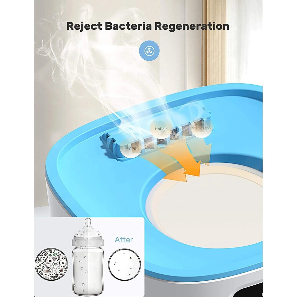 3-In-1 Baby Bottle Steam Sterilizer And Dryer, 9 Bottles, White