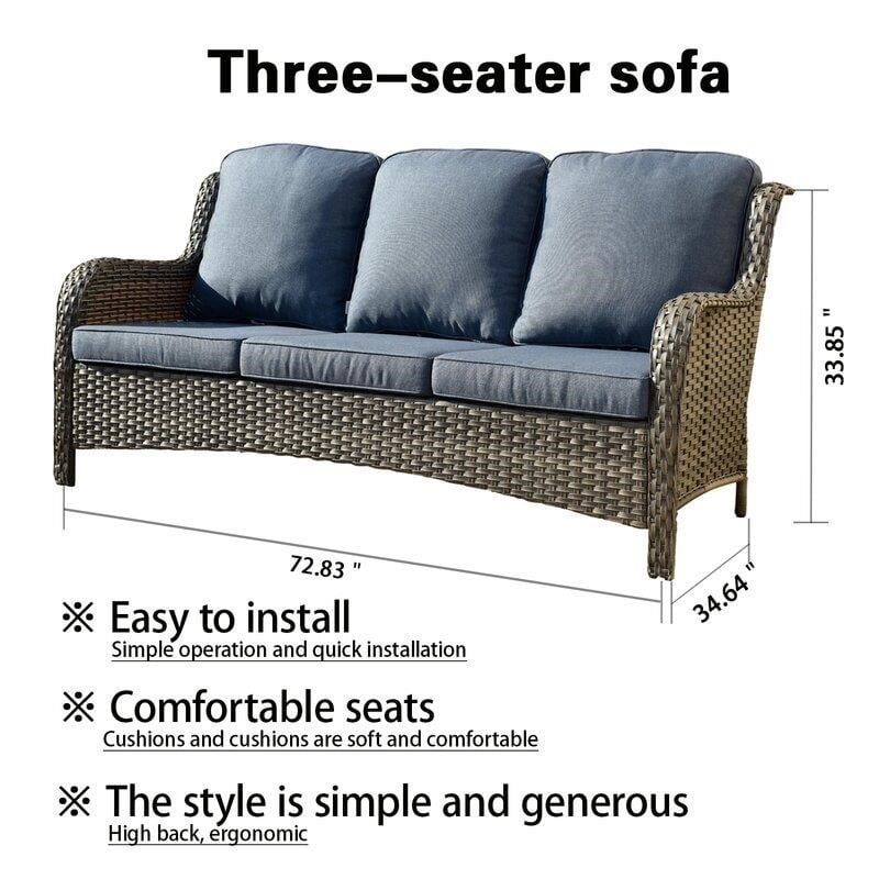 Latimer Wicker/Rattan 5-Person Seating Group With Cushions