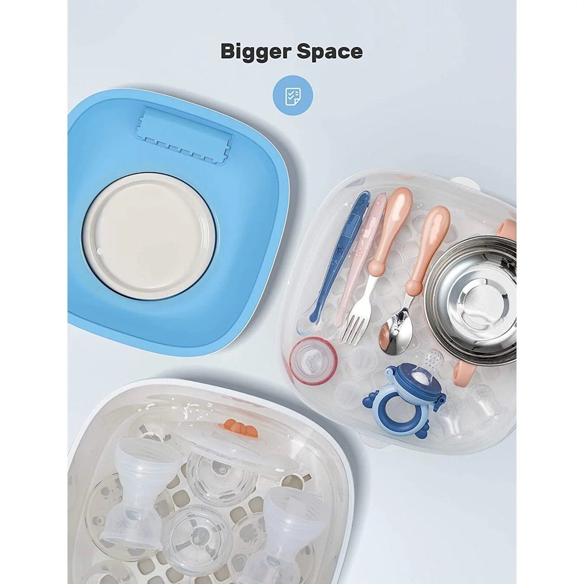 3-In-1 Baby Bottle Steam Sterilizer And Dryer, 9 Bottles, White