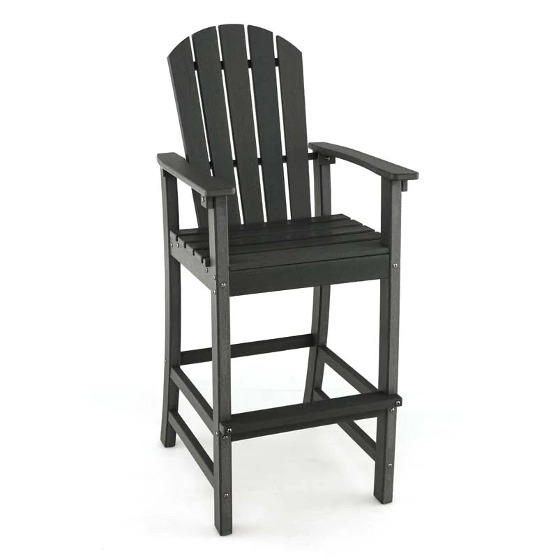 Outdoor HDPE Tall Adirondack Counter Height Bar Stool With Armrests And Footrest - 30Quot
