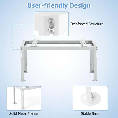 Mini Split Ground Stand For 9000-36000 BTU Ductless Air Conditioners - White Metal