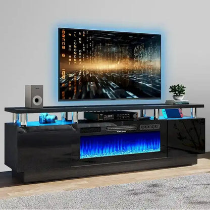 70-Inch TV Stand With 36-Inch Electric Fireplace And Adjustable Shelves