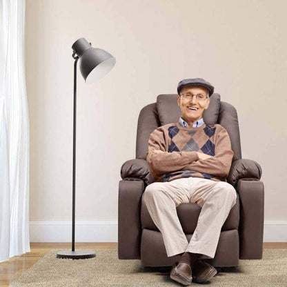 Electric Power Lift Recliner Chair With Leather Massage, Lumbar Heating, 8 Vibrating Nodes, Cup Holders And USB Port