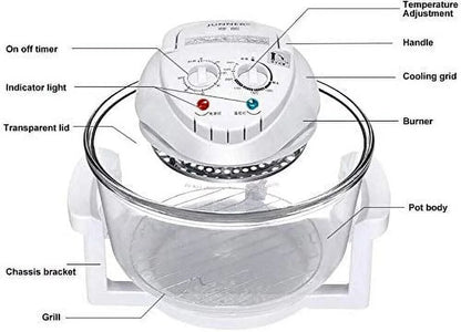 12L Electric Turbo Air Fryer Multifunction Convection Oven Roaster - 110V