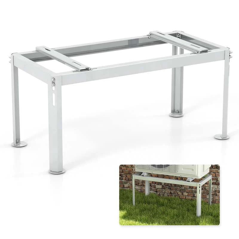 Mini Split Ground Stand For 9000-36000 BTU Ductless Air Conditioners - White Metal