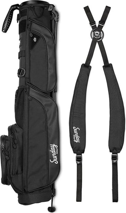 Sunday Golf Lightweight Golf Stand Bag, 3.4 Pounds, Matte Black - Loma XL