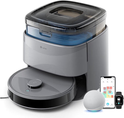 Lefant Robot Vacuum And Mop, 12000Pa Suction, All-In-One Base Station, Dual Spinning Mops - M3L