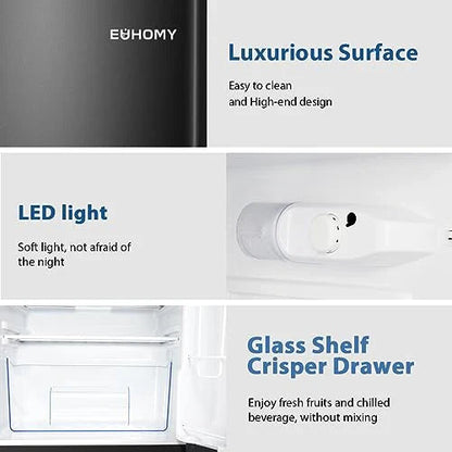 Euhomy Mini Refrigerator With Freezer, 3.2 Cu.Ft