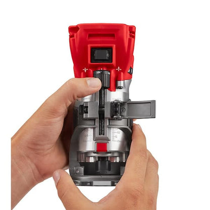 Milwaukee M18 Fuel 18V Lithium-Ion Brushless Cordless Compact Router With Plunge Base - 48-10-5601