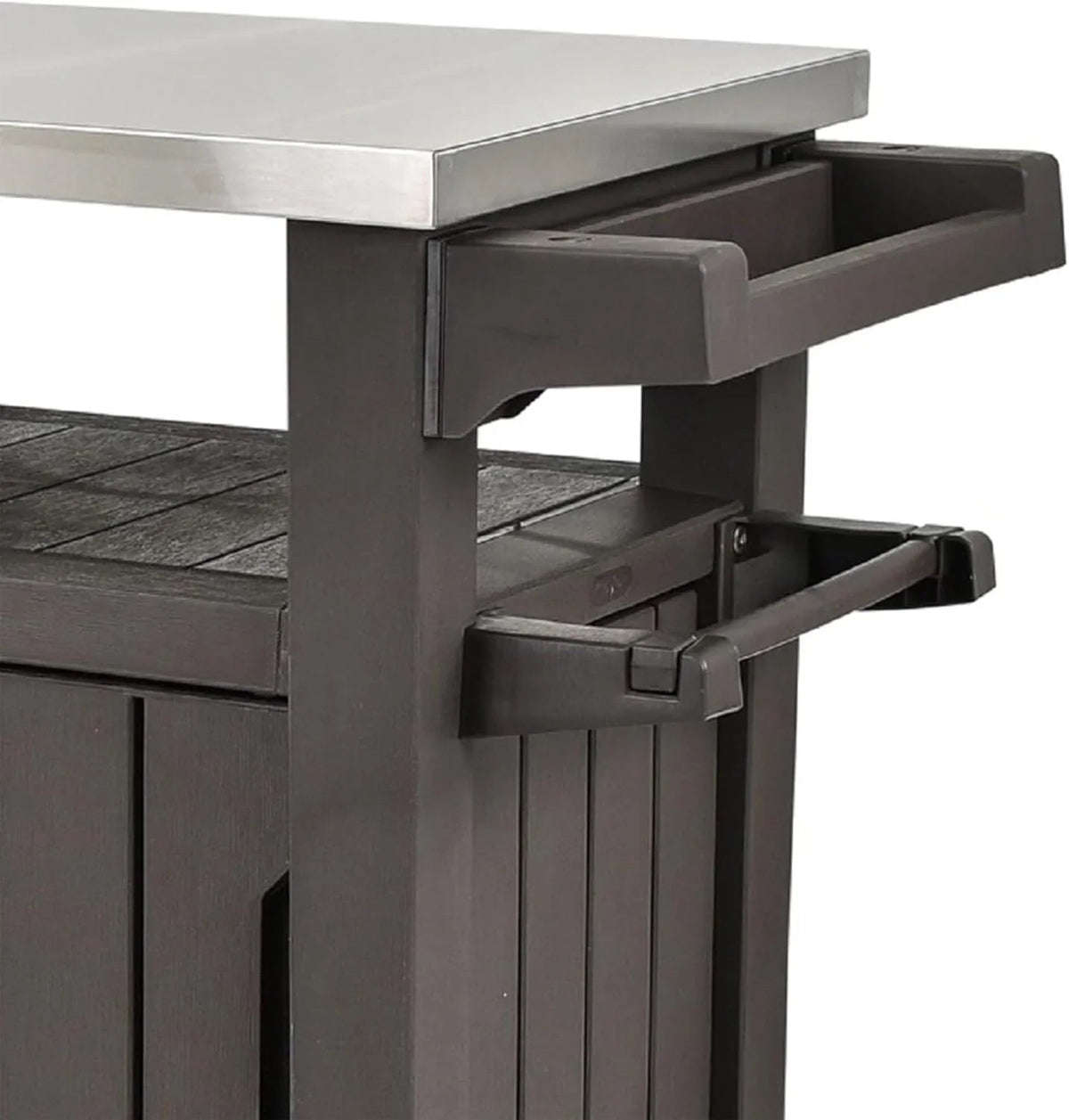 Keter Outdoor Rolling Prep And Bar Cart, Resin - Dark Brown