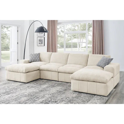 134in Wide Reversible Modular Sectional With Ottoman