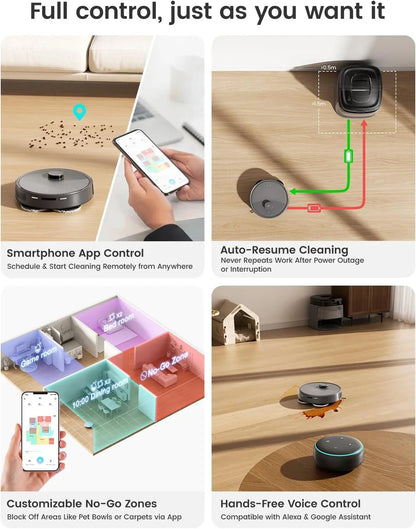 Lefant Robot Vacuum And Mop, 12000Pa Suction, All-In-One Base Station, Dual Spinning Mops - M3L