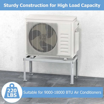 Mini Split Ground Stand For 9000-36000 BTU Ductless Air Conditioners - White Metal