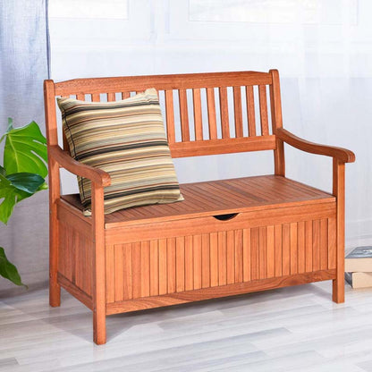 42 in Eucalyptus Patio Storage Bench, 33 Gallon Capacity
