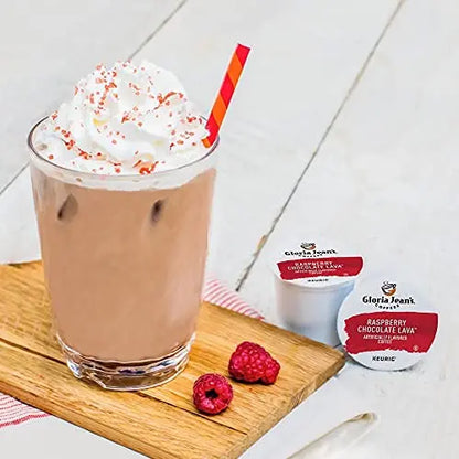 Gloria Jean's Raspberry Chocolate Lava Medium Roast K-Cup Coffee Pods, 96 Count - Keurig Compatible