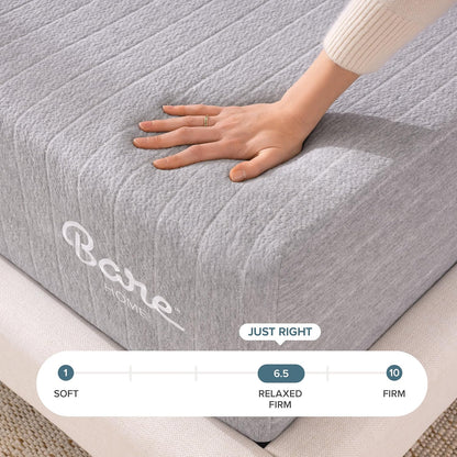 Bare Home Queen Medium Firm 11 in Visco-Elastic Memory Foam Mattress - Grey