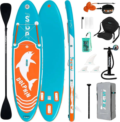 FunWater Inflatable Stand Up Paddle Board, 11 ft x 32 in x 6 in - SUP Paddle Accessories