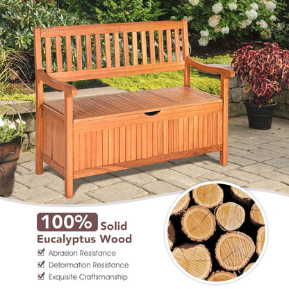 42 in Eucalyptus Patio Storage Bench, 33 Gallon Capacity