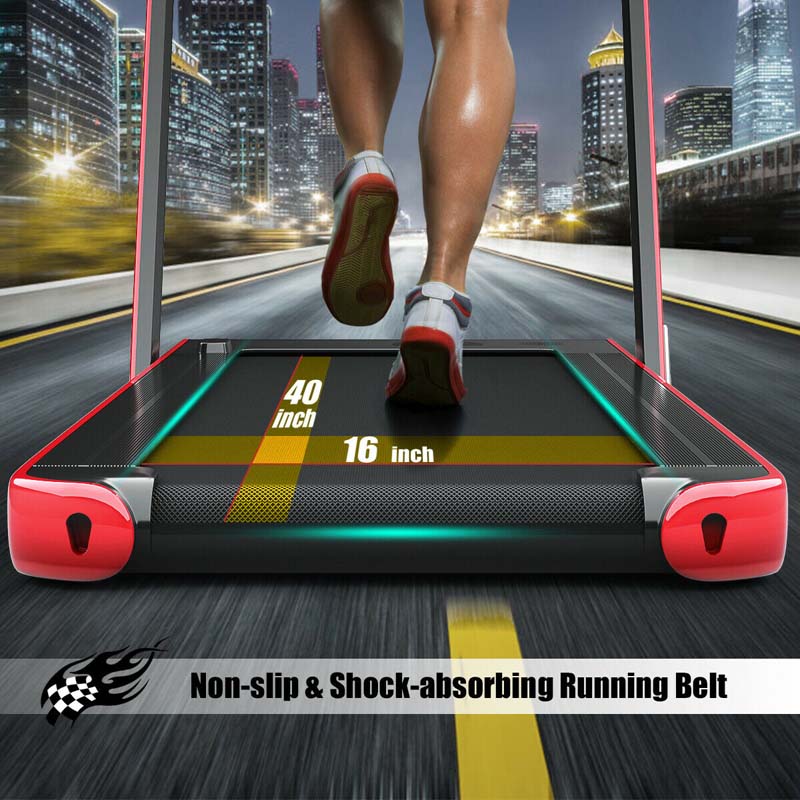 2 In 1 Folding Treadmill, 2.25 HP, 40 in x 16 in Running Area, Dual Display And App Control