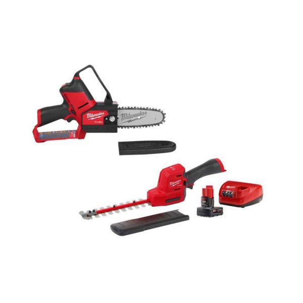 12V Brushless Cordless 6in Pruning Saw And 8in Hedge Trimmer Kit With Battery - M12 FUEL