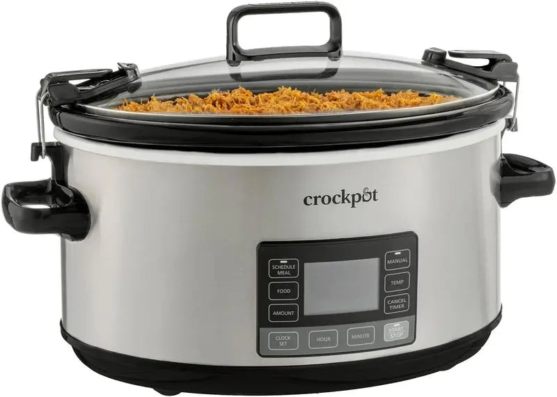 Crock-Pot 7 Quart Portable Programmable Slow Cooker With Timer And Locking Lid