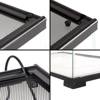 REPTIZOO Knock-Down Mini Glass Reptile Habitat, 20in x 12in x 10in, 10 Gallon
