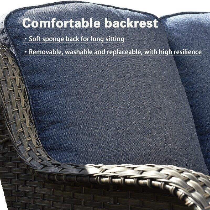 Latimer Wicker/Rattan 5-Person Seating Group With Cushions