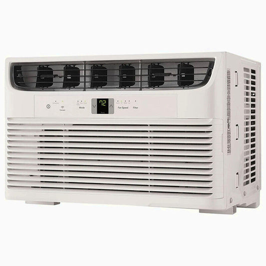 8,000 BTU Window Air Conditioner With WiFi And Remote, Multi-Speed, Eco Mode, White