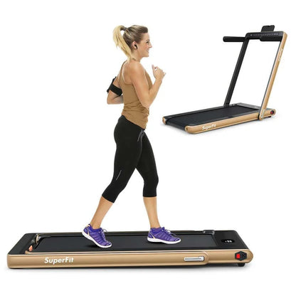 2 In 1 Folding Treadmill, 2.25 HP, 40 in x 16 in Running Area, Dual Display And App Control
