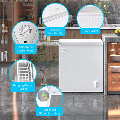 WANAI Chest Freezer 3.5 Cu. Ft. - Top Open Door