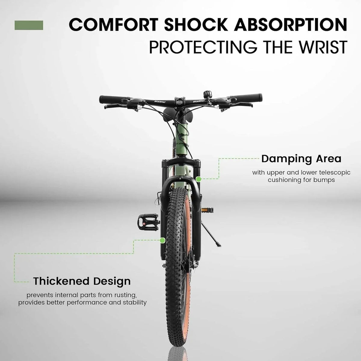 UPYOOE Mountain Bike With Carbon Steel Frame, 24/26 Inch Wheels And 21-Speed Shifting
