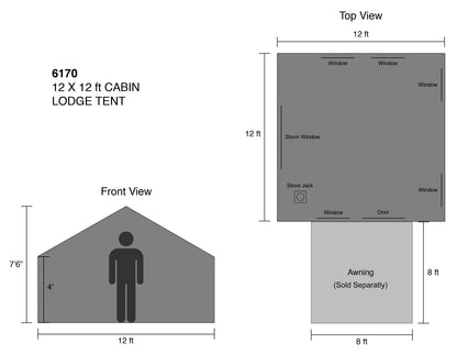 Kodiak Canvas Cabin Lodge Tent With Stove Jack - 6170