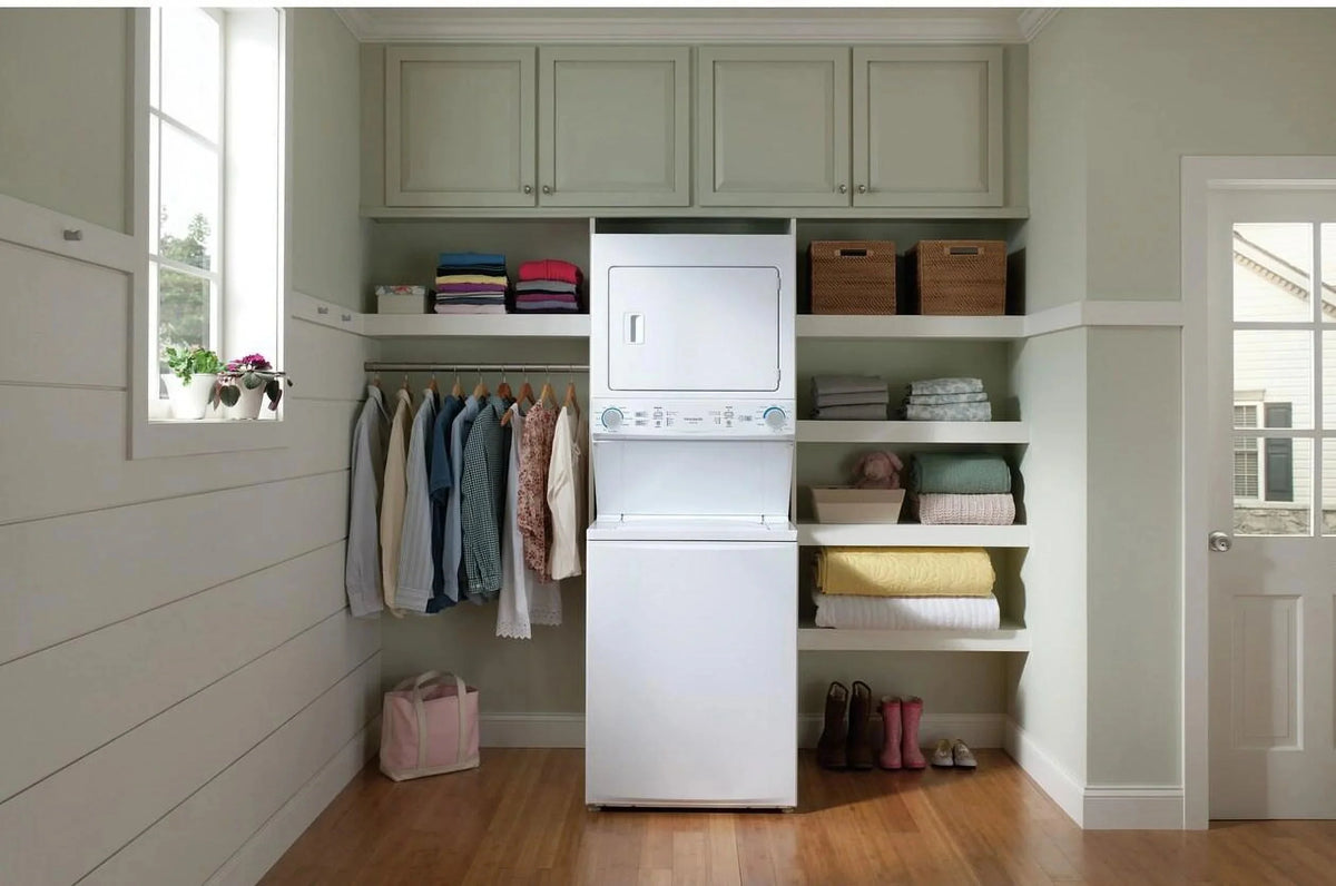 Frigidaire Electric Washer And Dryer, 5.5 Cu. Ft., White, 120 V