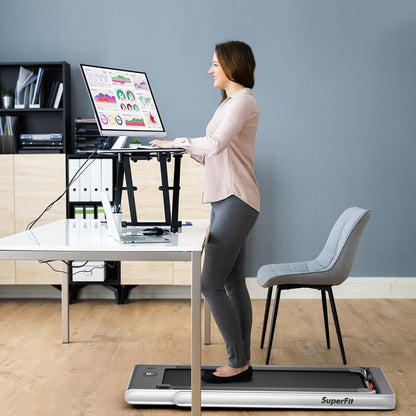 2 In 1 Folding Treadmill, 2.25 HP, 40 in x 16 in Running Area, Dual Display And App Control