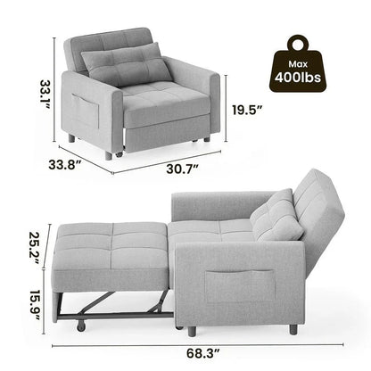 3-in-1 Adjustable Pull-Out Sleeper Sofa Bed With 330 Pounds Capacity